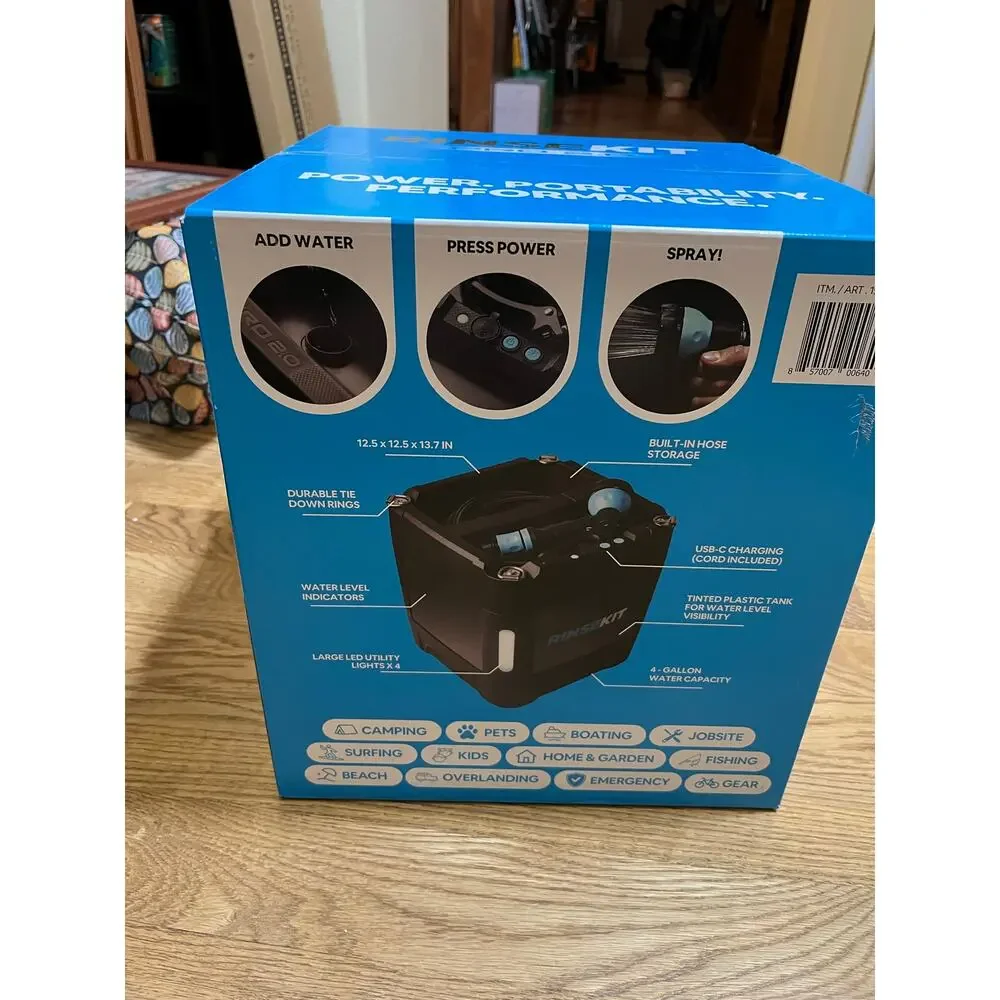 New RinseKit 4 Gallon PRO 2.0 Portable Shower 2026 CAMPING ROAD TRIP HIKING